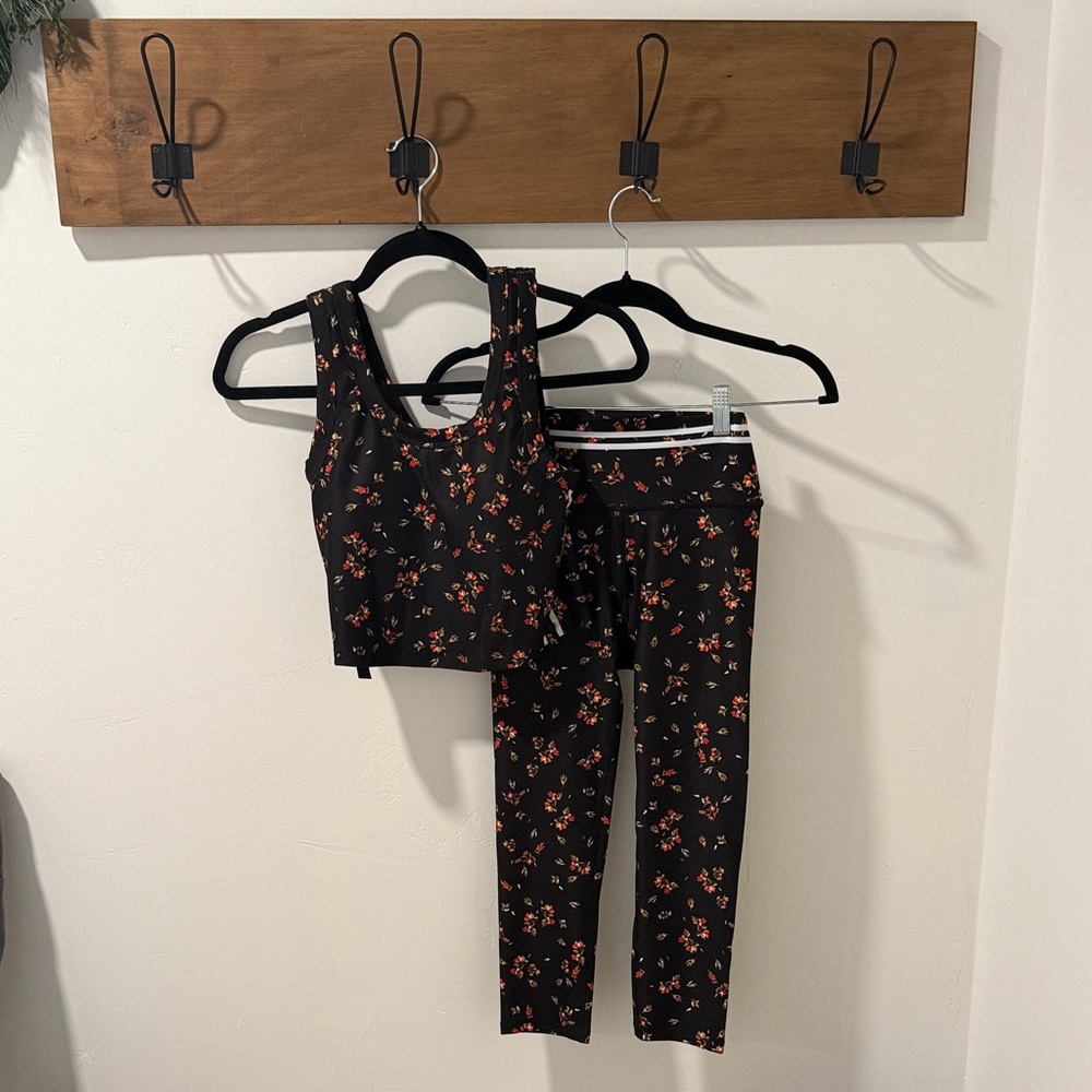 Floral Black Crop Top
